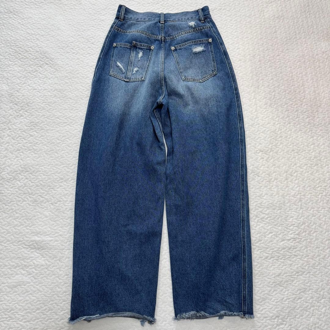 Ameri Hem Fringe Egg Denim Pants 25 - image 9