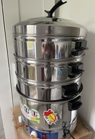 3 Layers 90L+ Electric Stainless Steamer, Momos, Sweetcorn Steamer with Timer