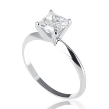 2.00 CT D-F/VVS1 Princess Cut Moissanite Engagement Ring 950 Platinum