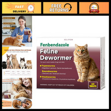 Broad Spectrum Cat Dewormer for Kittens Adult Cats - Treats Tapeworms, Hookwor
