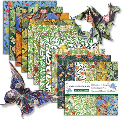 Origami Paper 6X6 Double Sided 50 Sheets 10 Colors Origami Kit Japanese Chiyo Sq