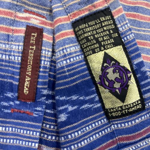 Territory Ahead Mens Short Sleeve Shirt Blue Aztec Southwest Button Up Sz XL - Picture 11 of 11