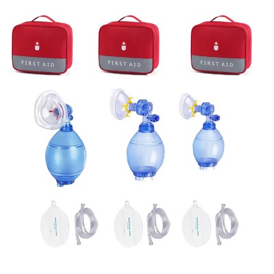 PVC Manual Resuscitator Ambu Bag Oxygen Tube First Aid Kit Breathing Apparatus