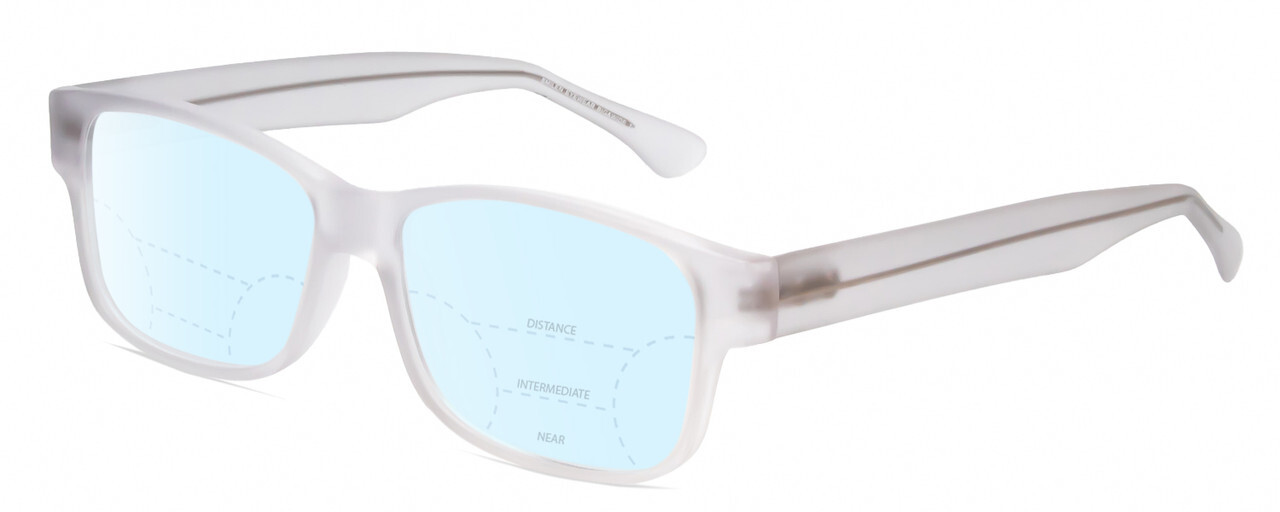 Big & Wide 1 Men Square Multi-Focus Blue Light Filter Glasses Crystal Clear 60mm