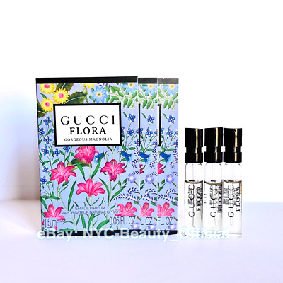 3 x Gucci Flora Gorgeous Magnolia Eau de Parfum Spray Sample 1.5ml each