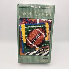 Caron Football Latch Hook Craft Kit "Touchdown" P541 Natura 12"x12" Made In USA