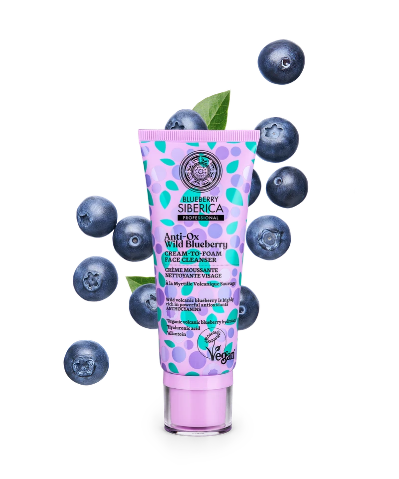 NATURA SIBERICA Anti-OX Wild Blueberry. Cream-to-foam face cleanser, 100 ml