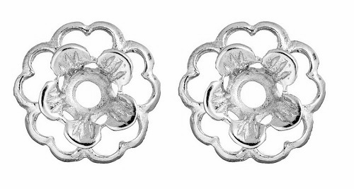 Earring Jackets Set of 2 Flower Jackets 1 Pair Gold and 1 Pair Silver Jackets