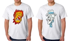 HEAT MISER SNOW MISER T-SHIRT SET! 2 FOR 1 LOW PRICE! RANKIN BASS CHRISTMAS