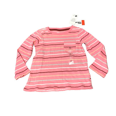 Epic Threads 3T Toddler Girls Stripe Long-Sleeve Pocket T-Shirt Pink NWD