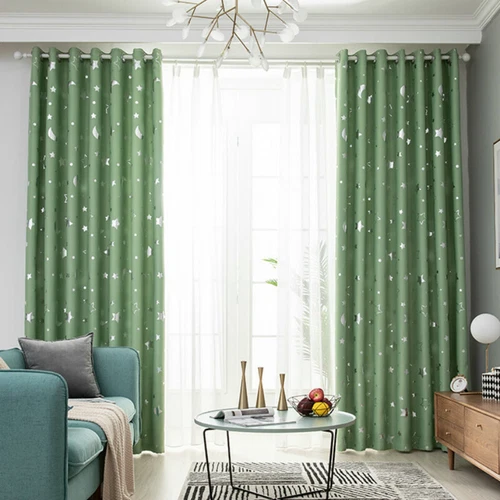 1 pieza cortinas de ventana oscuras estrella habitación aislamiento térmico niño dormitorio decoración regalo - Imagen 16 de 22