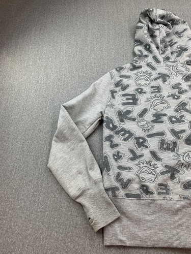 Kermit The Frog Sweatshirt Hoodie Full Zip Kids Size M* Gray AOP Graphics Cute - Picture 5 of 11