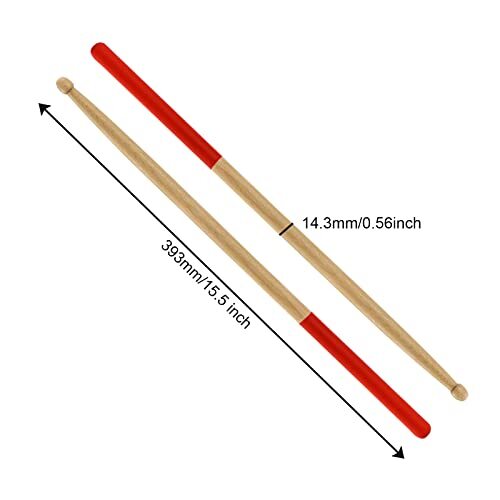 12 Pairs Drum Sticks with Non-Slip Rubber Handle Classic 5A Maple Wood Tip Drum - Picture 2 of 4