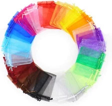 100 Wholesale Lot Organza Gift Jewelry Bags Sheer Draw String YOU PICK COLOR NEW