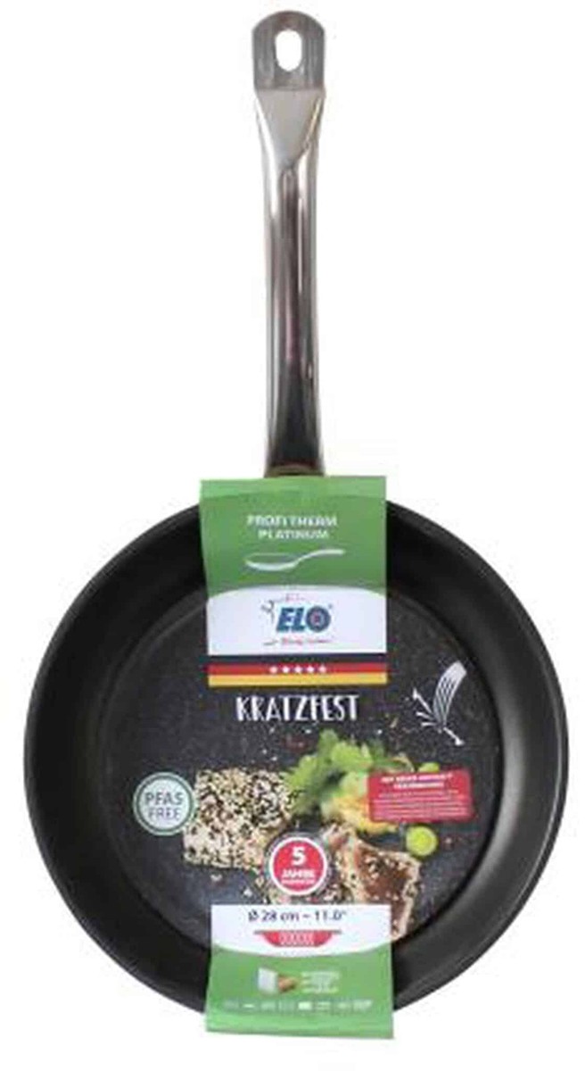 ELO Edelstahl-Pfanne Bratpfanne Profi Therm Platinum Ø 24 cm x 5 cm Höhe Silber
