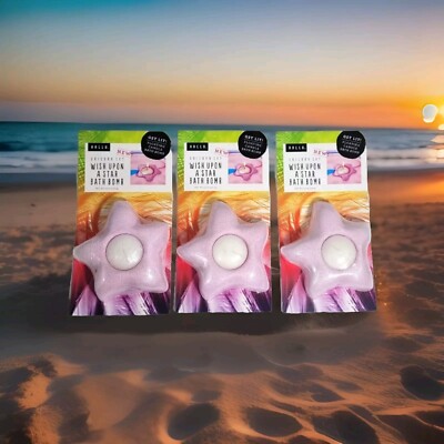 Lot Of 3 Hallu Unicorn Sky Bath Bombs - Wish Upon A Star w/Floating Candles