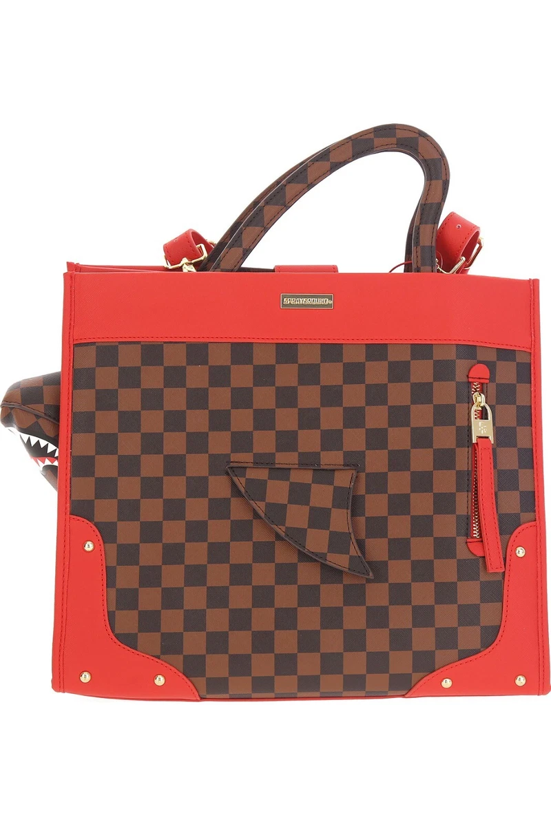Sprayground Handbag And Shoulder Strap Shark Embossed Red Shark