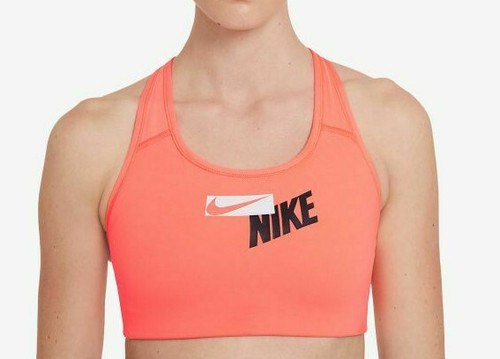 Nike Women S Swoosh Bright Mango 1 Piece Pad Medium Sports Bra Cz4443 854 S M Ebay