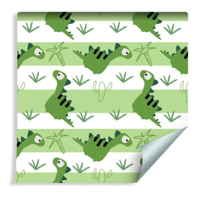 PAPEL PINTADO AUTOADHESIVO 10m Habitación Infantil Dinosaurio Verde XXL 878 - Imagen 1 de 4