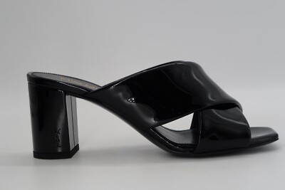 サンダル・ミュール SAINT LAURENT Slippers and Clogs Women Patent Leather Black Yves Saint Laurent Black Patent Leather Loulou Mule Sandals