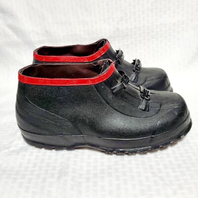Servus Overshoe Ankle Shoe Plain Ribbed Black/Red Size 10. Servus Overshoe Ankle Shoes Plain Ribbed Black/Red Size 10  main image 2