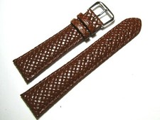 18mm Hadley-Roma MS843 Mens Tan Braided Woven Leather Watch Band Strap