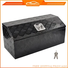 30“x13.2”x13.5" Aluminum Tongue Pickup Truck Tool Box Trailer Bed Storage w/Lock