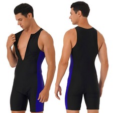 Men's Rash Guard Unitard Stretchy Quickly Dry Swimsuit Jumpsuit Swimming Suit