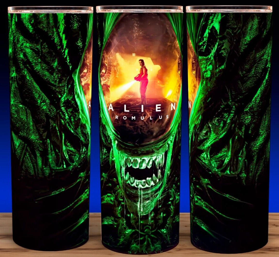 Glow in the Dark Alien Horror Sci-Fi Xenomorph Romulus Green Cup Mug  Tumbler | eBay