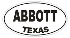 Abbott Texas Oval Bumper Sticker or Helmet Sticker D1382 Euro Oval