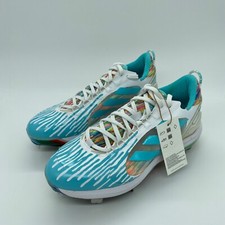 Adidas Women's Purehustle 2 Elite Dripped Softball Metal Cleats Blue Size 9