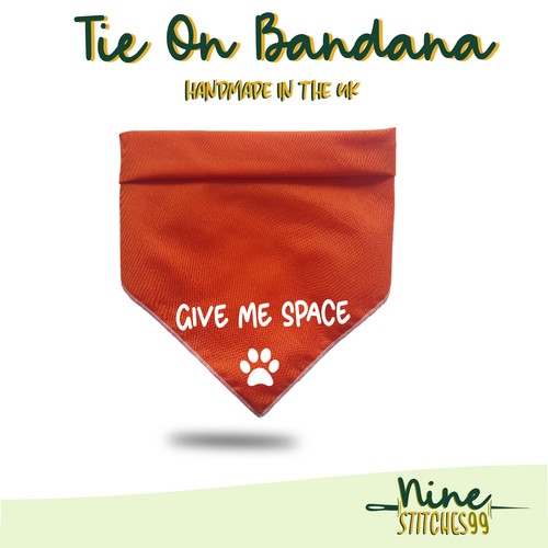 Nervous Dog bandana Tie on Bandana space Do not Pet Therapy Orange Awareness - Picture 22 of 26