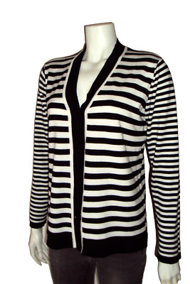 Fabiani Damen Strick Pullover Jacke Cardigan Gr.L gestreift stretch  Neuwertig