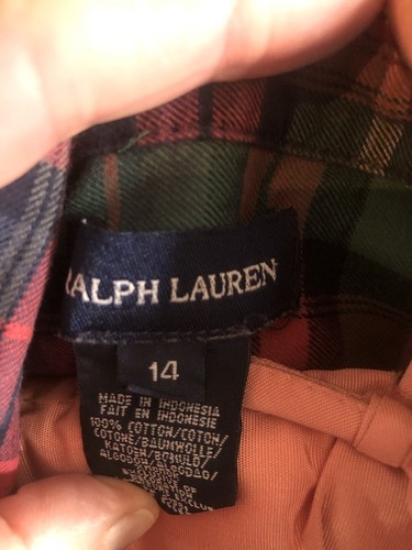 Ralph lauren Girls Plaid Check Shirt Age 14 Red/green/blue ❤️ - Picture 6 of 7