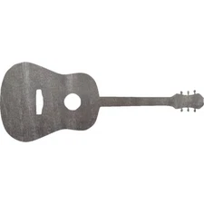 Guitar 2 Steel Cut Out Metal Art Decoration