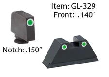 AmeriGlo Glock Tall Suppressor Green/White Trit 3 Dot Front Rear Night Sight Set