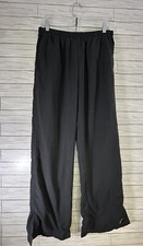 Vintage Nike Track Pants Womens Lg 14 Gray Lined Drawstring Windbreaker Y2K