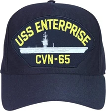 NEW USS Enterprise CVN-65 Ships Baseball cap hat. Navy Blue. USA Made