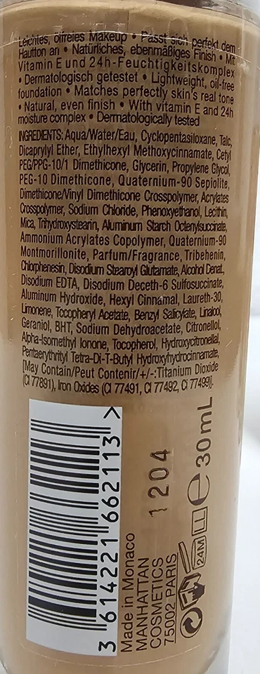 MANHATTAN 3 in 1 Easy Match Make Up (zum auswählen) SPF 20 Nude Finish (30ml) - Bild 2 von 2