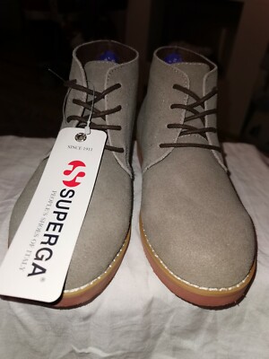 BNWT BOYS DESIGNER SUPERGA LEATHER SUEDE BOOTS UK