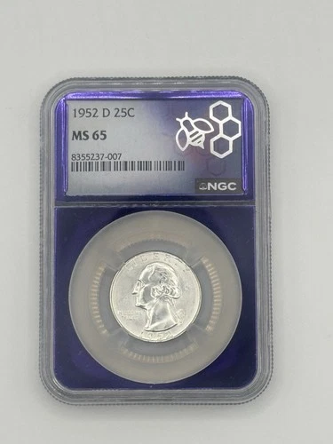 1952 D 25C NGC MS65 Washington SILVER quarter Traderbea PURPLE CORE