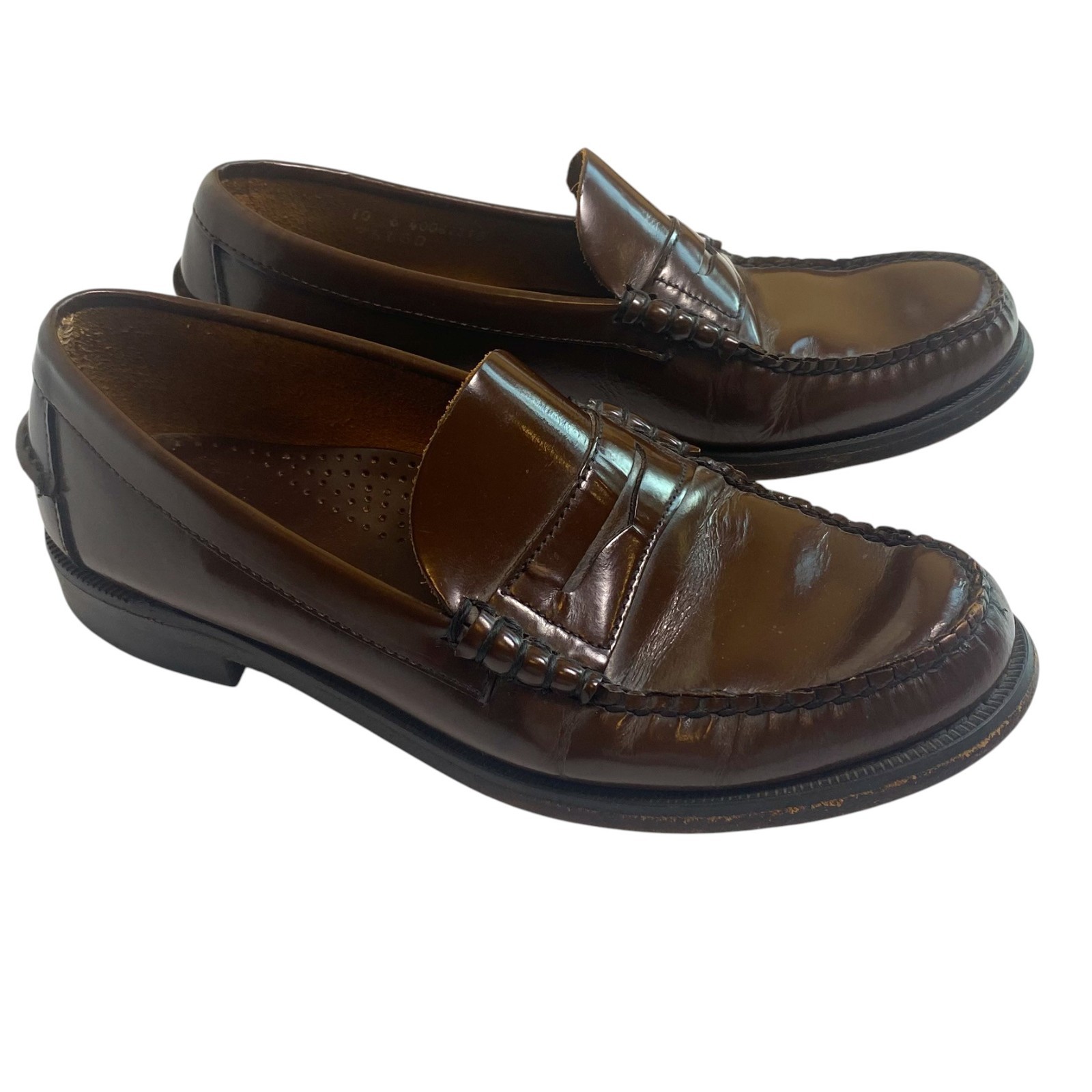 Sebago Men's 10E Brown Leather Moc-Toe Penny Loafers Slip-On 76660