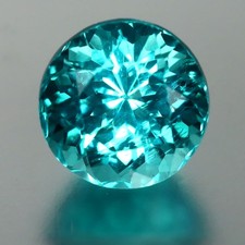 1.29 ct Round Cut 6 x 6 mm Brazil Unheated Paraiba Blue Apatite Gemstone