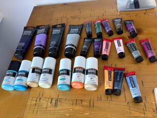 Soft Body Acrylic Paint Bundle (Liquitex and Amsterdam) x26