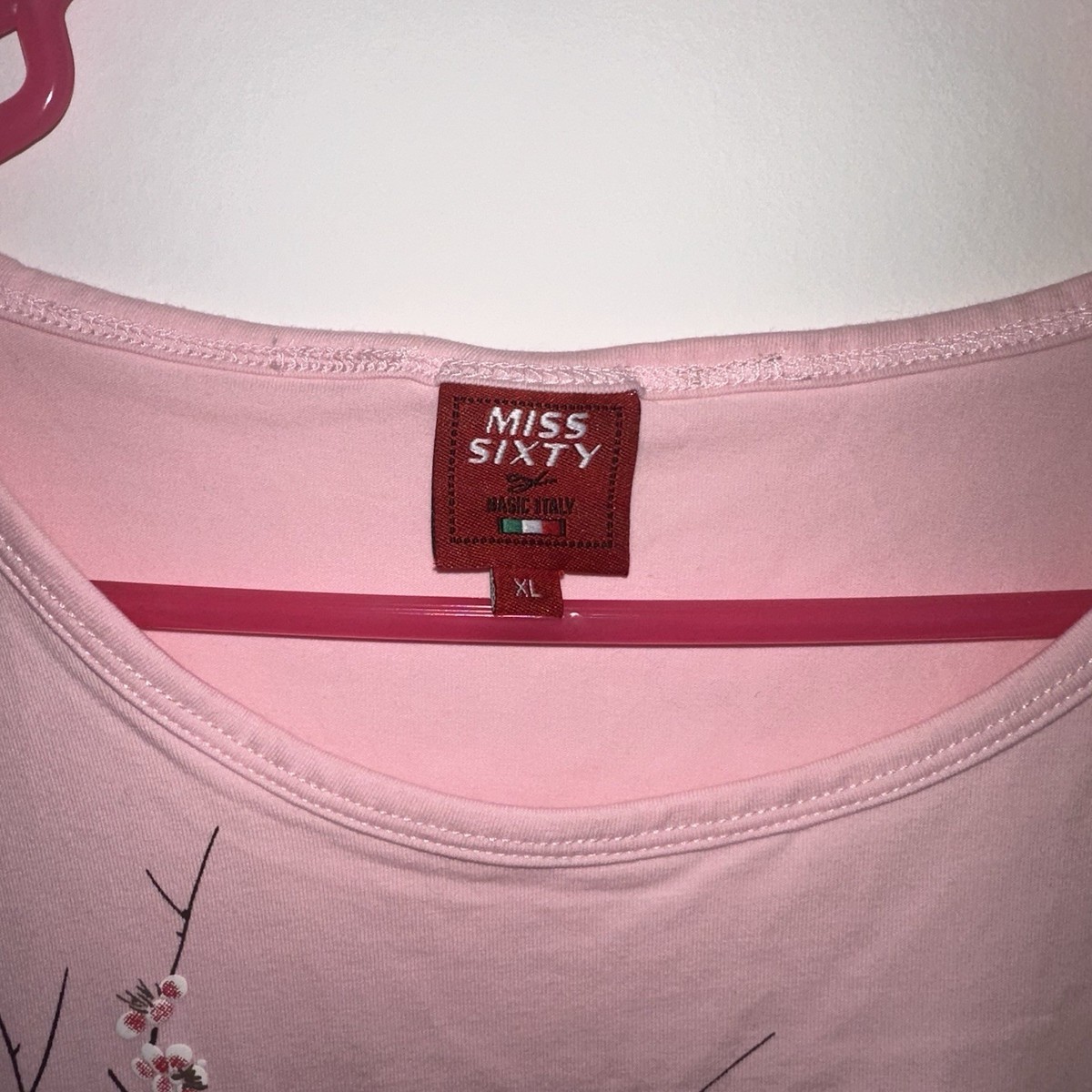 Miss Sixty Y2K Pink Cherry Blossom T-Shirt Size X-Large | eBay