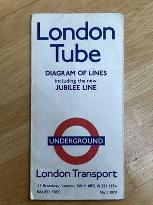 1979 (no 1) London Transport Underground Map Diagram of Lines Tube Paul Garbutt