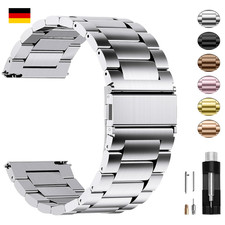 Fullmosa Edelstahl Uhrenarmband 22mm Silber Schnellverschluss