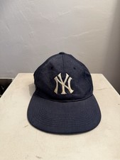 Vintage MLB NY Yankees Navy Logo White Adjustable Baseball Cap Men Sports