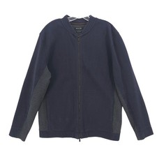 MASSIMO DUTTI Mens Blue Gray Full Zip Jacket ...