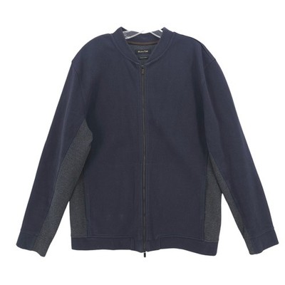MASSIMO DUTTI Men's Blue Gray Full Zip Jacket Sweat Cotton Blend Size XL